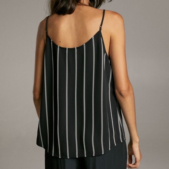 Aritzia Babaton Navy White Striped V-Neck Everly Camisole Tank Top Blouse - Sz S - Picture 3 of 16
